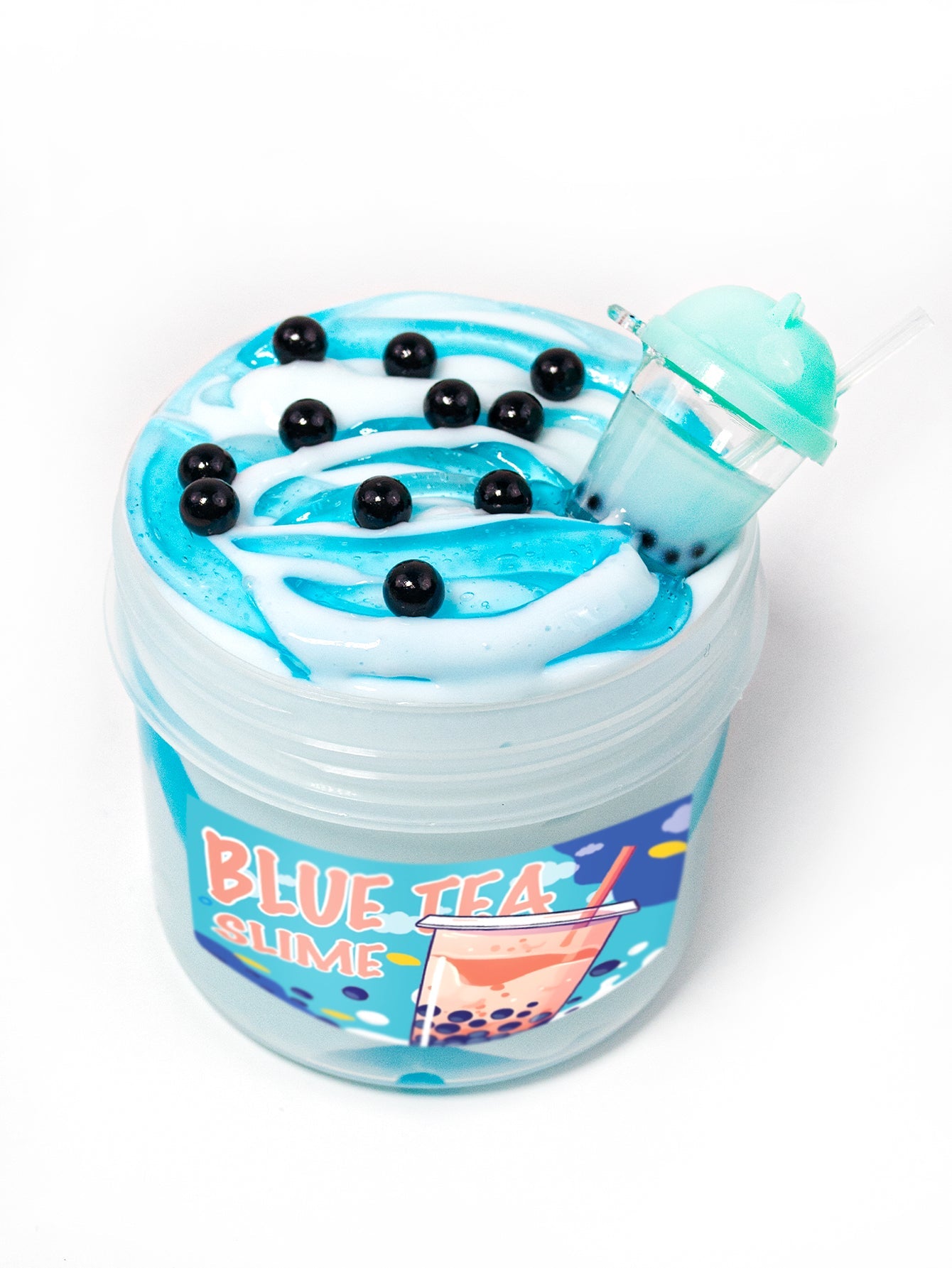 BLUE BUBBLE TEA - FOOD SIMULATION - Rhino slime