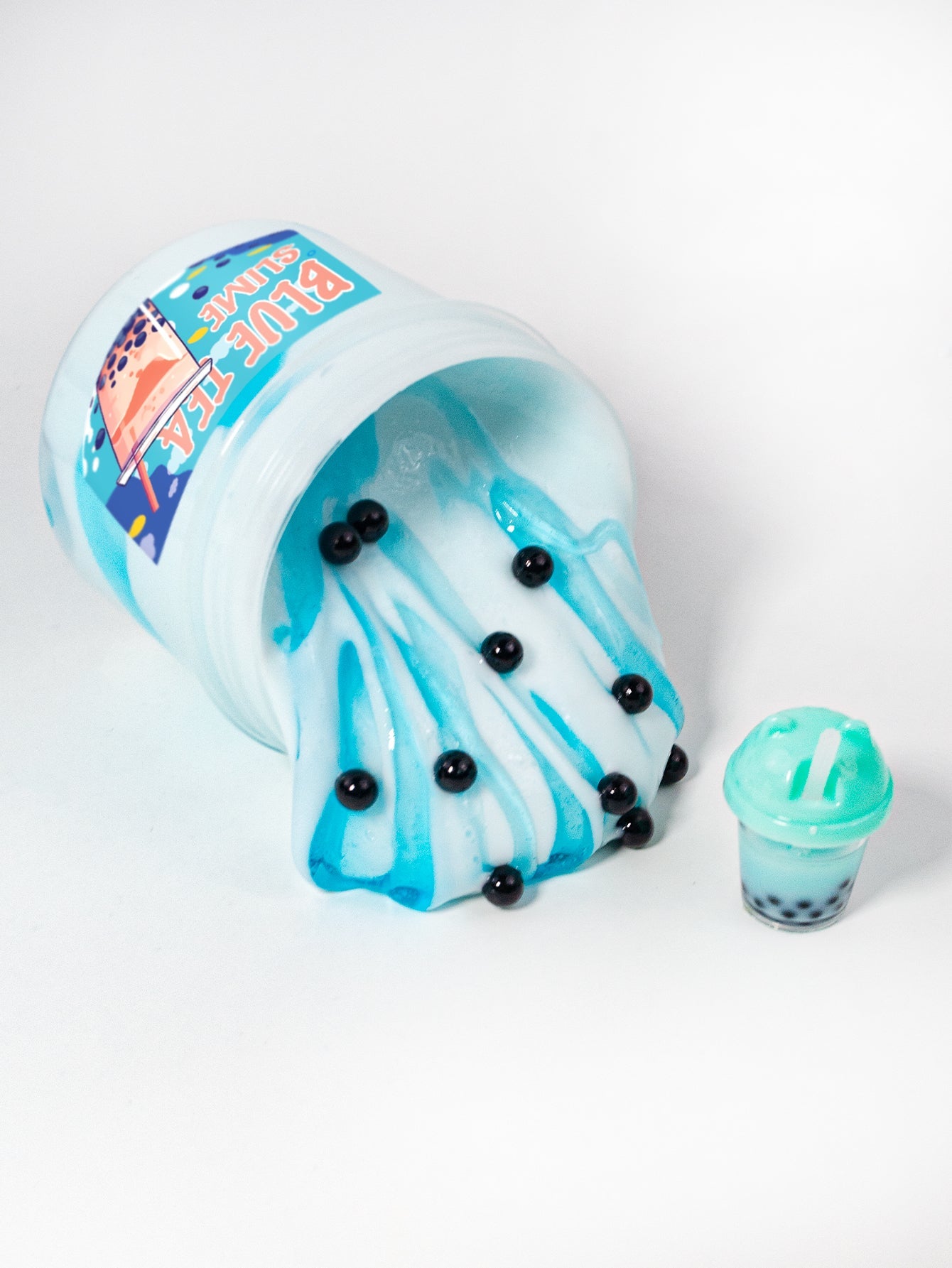 BLUE BUBBLE TEA - FOOD SIMULATION - Rhino slime